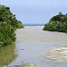 Un fiume raggiunge il mare caraibico